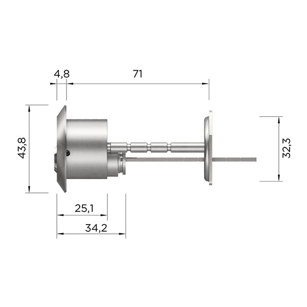 Außen-Zylinder für Kastenschlösser WINKHAUS keyTec AZ