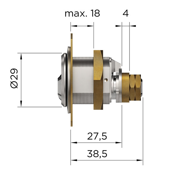 Hebelzylinder WINKHAUS keyTec AZ