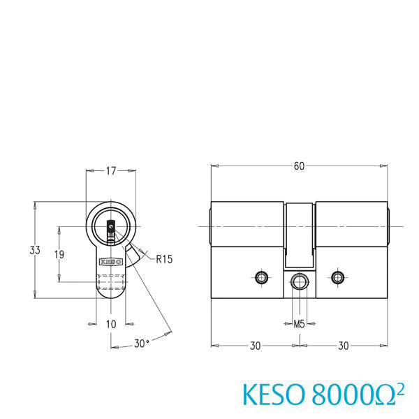Doppelzylinder ASSA ABLOY KESO 8000 Omega² / Alle Varianten