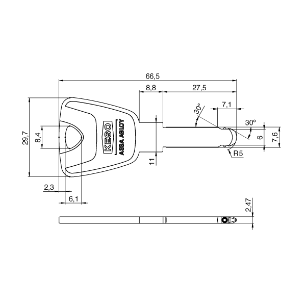 Halbzylinder ASSA ABLOY KESO 8000 Omega² / Alle Varianten