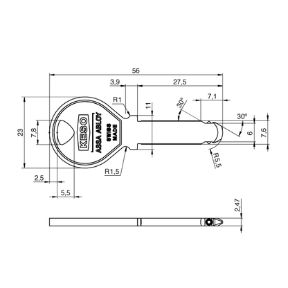 Knaufzylinder ASSA ABLOY KESO 8000 Omega² / Alle Varianten